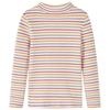 Kids' Long-sleeved T-shirt with Mock Turtleneck, Stripes, 2 Colors, and 5 Sizes Available