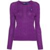 Polo Ss24 Solid Logo Embroidered Crewneck Sweater Women Sweater Purple 211891640-017