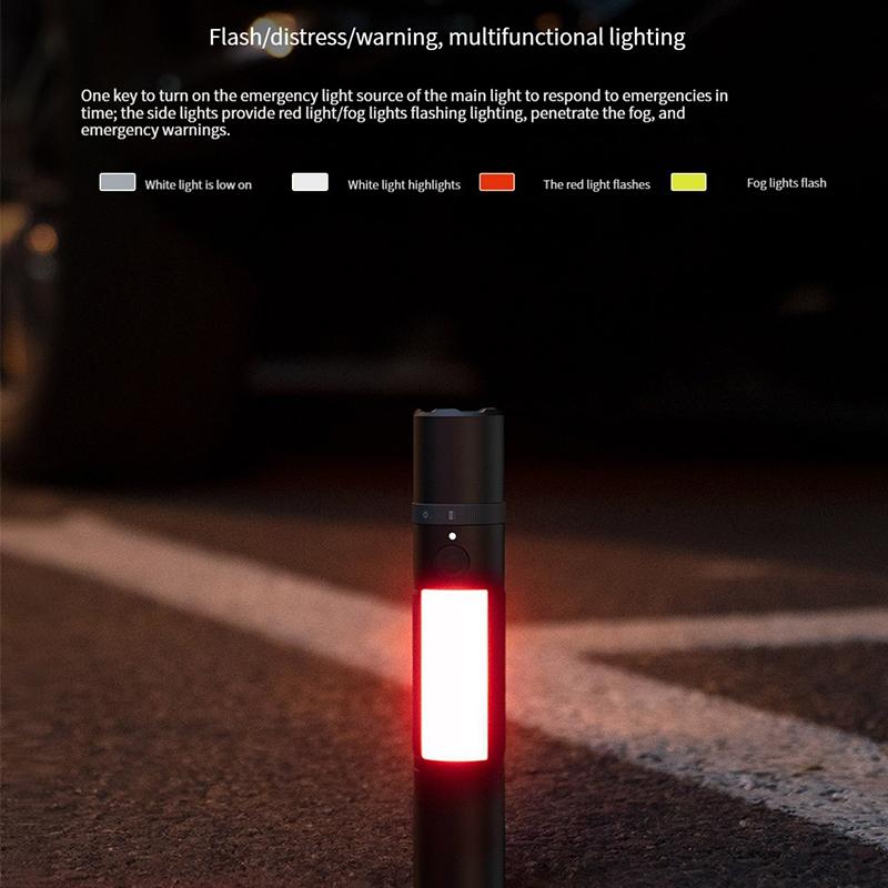 Xiaomi Mijia Multi-functional LED Flashlight Zoomable Ultra Bright Torch Window Breaker Safety Belt Cutter Car Emergency Light