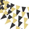 Birthday, Wedding, Graduation Party Black Gold Triangle Flag Party Background Banner Decoration
