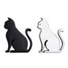 VORCOOL Car Sticker Cat Emblem Cute 3D Alloy Black + Silver 2pcs