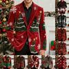 Men's Printing Corduroy Warm Pocket Suit Jacket Cardigan Men's Casual Suit