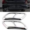 Car Rear Dual Exhaust Muffler End Pipe Sticker Cover Trim For Volvo 2016- S90 V90 S60 Steel Chrome Muffler Part Accessories