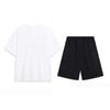 Li Ning Letter Round Neck Breathable Versatile Short Sleeve T-Shirt And Mid Waist Shorts Casual Sports Set Unisex Sets AHSU803-1+AKSV291-1