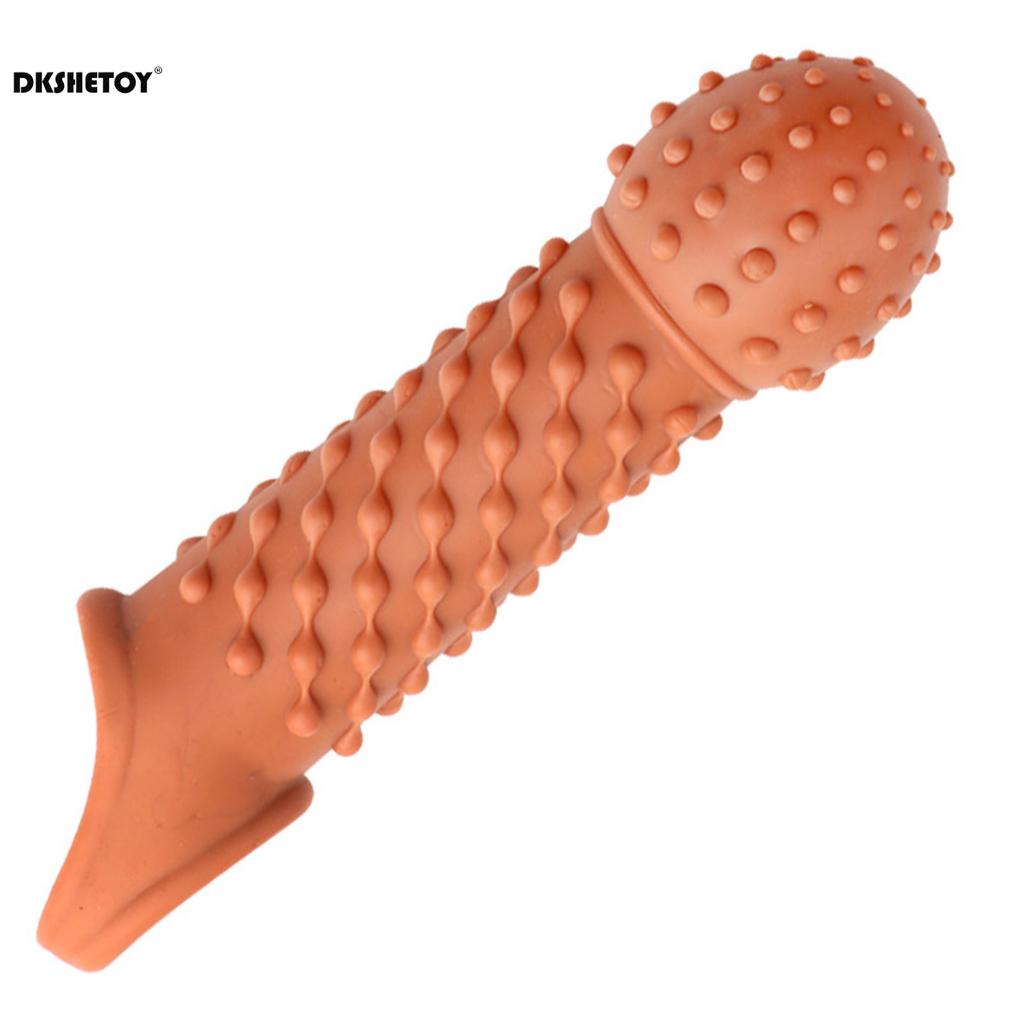Reusable Condom for Sexual Pleasure Hard Rough Big 3D Dottet Ribs Condom Penis Sleeve Extender for Men Delay Ejaculation