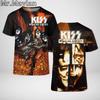 Summer Round Neck 3D Rock Kiss Band Print Top Fashionable Casual Short Sleeved Men's T-shirts