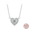 S925 Sterling Silver Heart Moissanite Pendant Necklace 0.5CT D Color Brilliant Round Cut Lab Created Diamond for Women