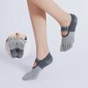 Five Toes Women Yoga Socks Silicone Non-slip Bandage Ballet Pilates Socks Backless Breathable Cotton Indoor Dance Sports Socks