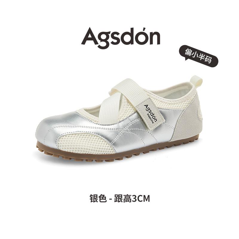 Augusteng Baotou Sports Sandals Women's 2025 New Summer Mesh Light Casual Shoes Velcro White Shoes