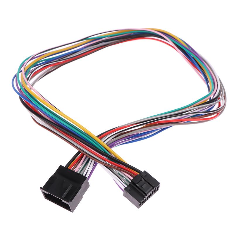 16 Pin Universal Car Stereo Radio Iso Wire Harness Kits Power Speak Acc Extension 60Cm Adapter Cable For Android Player