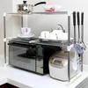 Multifunctional Microwave Oven Stainless Steel Shelf Storage Rack Adjustable Independent Freedom