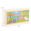Wooden Animal Domino Puzzle Toy Education Blocks Wooden Domino Building Blocks Set Kids   Tollder