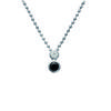 [I9795] - Silver Necklace 'Scarlett' Black White (rhodium-plated) - 13x6 Mm