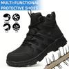 Anti-stab Safety Boots Men Steel Toe Shoes Puncture Proof Breathable Work Safety Sneakers Man Construction Work Shoes Male Boots