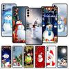 Cartoon Snowman Christmas Soft Case For Samsung Galaxy S22 S20 FE S21 S10 S9 Plus S8 Note 20 Ultra 10 Lite Phone Cover Shell