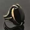 Men's Exaggerated Black Zircon Goose Egg Ring In 925 Thai Silver