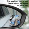 2 Pairs Suction Cup Car Convex Blind Spot Mirrors 360-Degree Rotation Waterproof Fog-proof Car