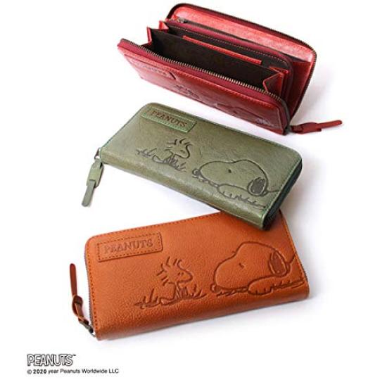 PEANUTS Snoopy FRIEND Round Zipper Long Wallet SNPY-73053 (red)