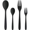 Festan Dinner Cutlery 4 Stainless Made In Japan Set, Pieces, Black, 18/8 Steel,