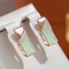 Simple Geometric Mist Green Zircon Earrings for Women Fashion Daily Party Jewelry