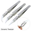 3Pack Ceramic Straight Tip Electronic Soldering Tweezers, Anti-Static Reverse Resistant Precision Chuck Ceramic Tweezers Forcep
