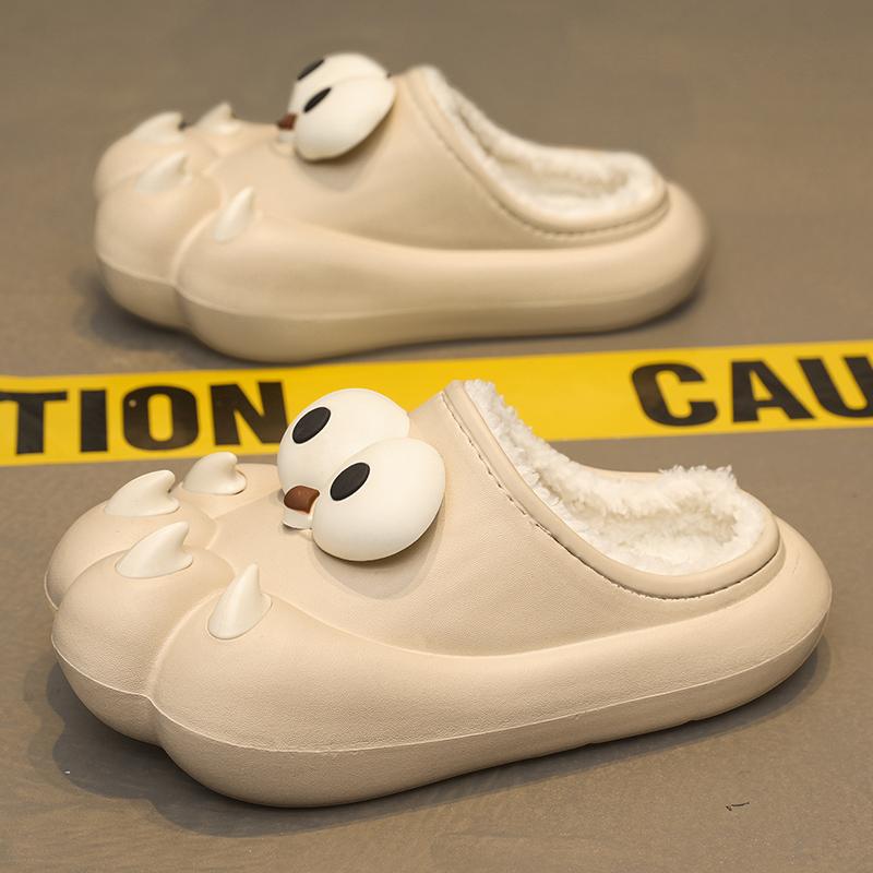 Winter Couple Plus Size Fashionable Lightweight and Plush Warm Slippers Cotton Shoes Men's and Women's Casual Cotton Slippers 36-45