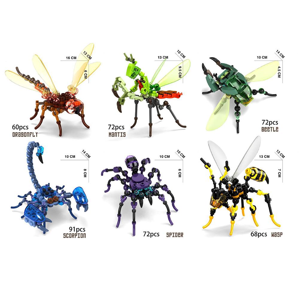 Bugs Building Toy Set Including 6 Different Bugs, Gift Idea for Boys and Girls