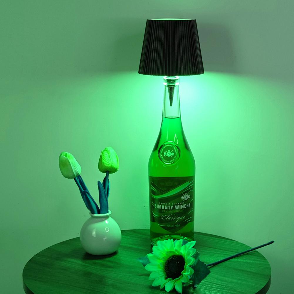 LED Wine Bottle Lamp Rechargeable Remote & Touch Control RGB 3 Colors Stepless Dimming Night Light Desktop Decorative Lamp