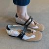 Fashion Ladies Shoes 2025 Brand Shallow Women's Flats Fashion Color Matching Casual New Buckle Strap Light Comfortable Flat Low Heels