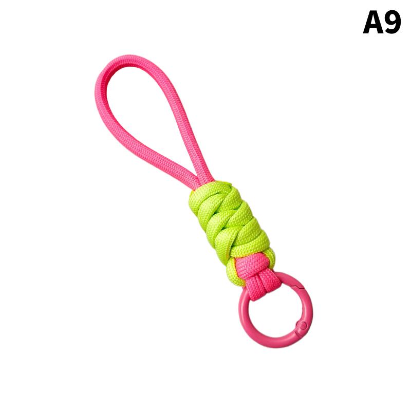 Creative Colorful Braided Lanyard Keychain Anti-Lost Knot Nylon Rope Keyring For Women Men Car Backpack Pendant Accessories Gift