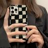 Checkerboard IPhone 16 Mobile Phone Case 13 Protective Case 15pro Max Silicone XR Suitable for 8p Soft 14