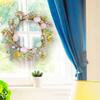 Easter Wreath Decoration Artificial Easter Garland with Eggs And Berris for Spring Home Door Wall Window Decor