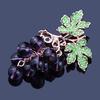 Luxury Brooches Purple Grapes For Women Elegant Jewelry Vivid Fruit Wedding Brooch Pins