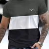 Casual Men Striped 3D Printed Men's T-shirt Short Sleeve Men's Oversized Summer Pullover Simple Fashion Atmospheric Simple T-shirt