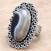 Gray Botswana Agate Gemstone Handmade Silver Jewelry  "8"