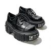 2024 NEW Punk Style Women Shoes Lace-up Heel Height Platform Shoes Woman Gothic Ankle Rock Boots Metal Decor Woman Sneakers