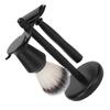 Double Edge Manual Clipper Kit Holder Base Alloy Nylon Hair Brush Manual Beard Trimmer Set