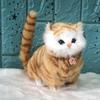 Fluffy Simulation Cat Plush Toy Cute Imitation Cat Plush Doll Plush Cats with Sound  Easter Gifts
