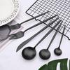 Black Matte Cutlery Set Knife Fork Spoon Flatware Set Family Kitchen Silverware Tableware Set Stainless Steel Dinnerware Set