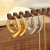 New Style Fashion Simple Niche Titanium Steel Gold-Plated Geometric U-Shaped Personalized Glossy Earrings Jewelry Women