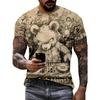 Funny Men's T Shirt Summer Casual Short Sleeve Animal Pattern Print Crew Neck Pullover Fashion Male T-Shirts Oversized Clothing