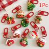 1PC Cartoon Shape Xmas Key Rings For Friends Key Holders Holiday Bag Pendants Part Resin Gifts Multiple Options Available