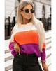 Color Block Drop Shoulder Knit Sweater