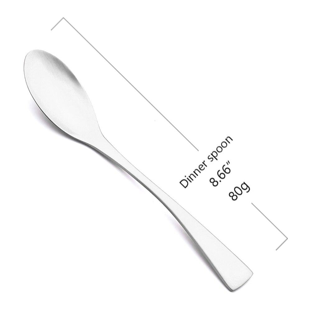 1Pc Matte Silver Steak Knife Fork Teaspoon Flatware 18/10 Stainless Steel Dinnerware Dessert Cutlery Kitchen Western Tableware Heavy Duty