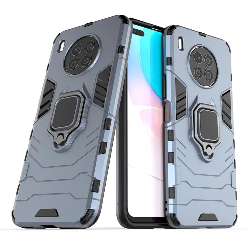 For Huawei Honor 50 Lite Back Cover Phone Case Shockproof Armor Anti-Fall Metal Ring Holder Magnetic Protect Funda Coque Cases