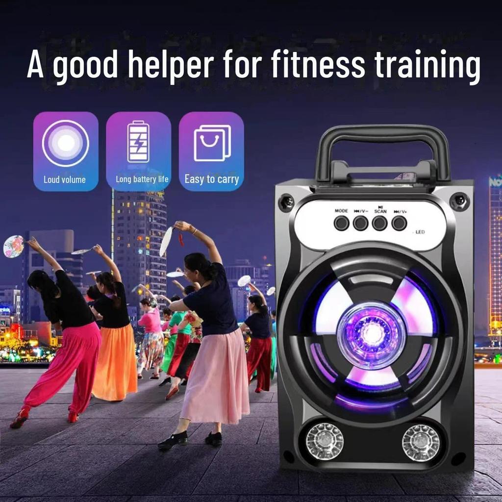Bluetooth Karaoke Square Dance Speaker - Portable, Outdoor Use, High-Quality Sound, Card & USB Support, Subwoofer.