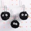5/10PCS Pet Play Coal Ball Figurines Keychains Accessories Cute Plush Black Coal Ball Cartoon Bag Pendants