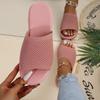 2022 Women's Knit Thick Sole Beach Sandals: Spring & Summer Plus Size Flat Slippers