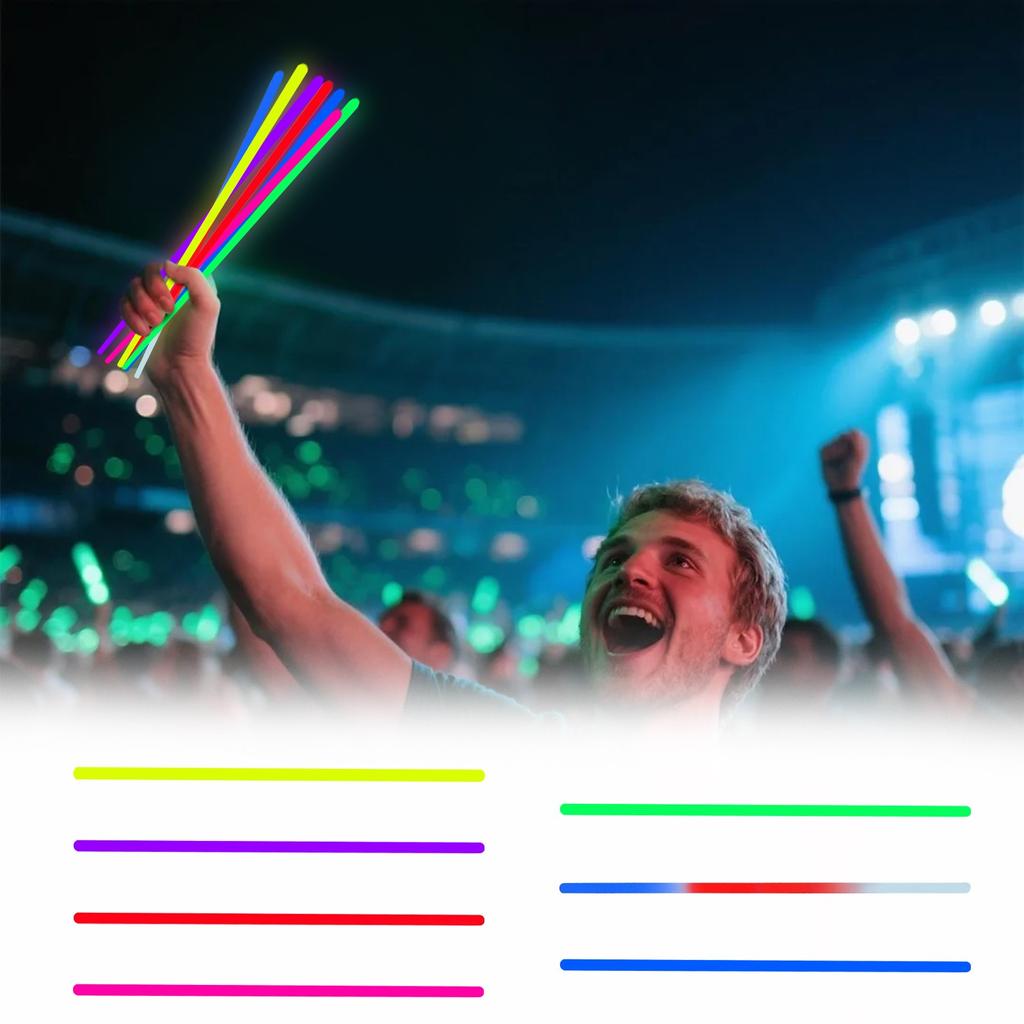 100pcs Glow Stick Night Light Props For Gatherings Festival Birthday Party Concert Cheering Props Wrist Decoration