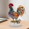 Creative Home Office Decoration 2D Flat Printing Animal Acrylic Desktop Ornament Colorful Rooster Personalized Art Decoration